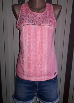 Стильная майка superdry(варенка с кружевом) р.xs-s
