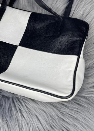 Сумка сумочка багет маленькая черная прямоугольная белая маленькая черная белая прямоугольная кожаная шахматная кожаная2 фото