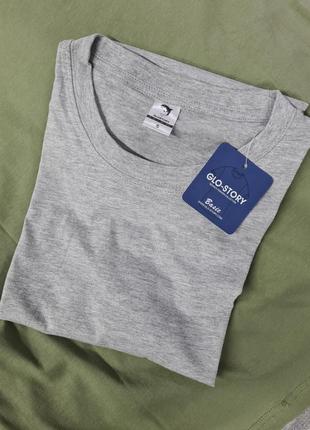 Футболка однотонна базова чоловіча в кольорах, сіра футболка, футболки glo-story