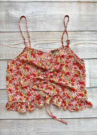 Актуальна красива майка топ топік блуза блузка красивий квітковий принт тренд