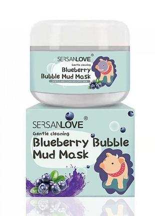 Маска для обличчя sersanlove bubble mask cleansing mud з екстрактом чорниці1 фото