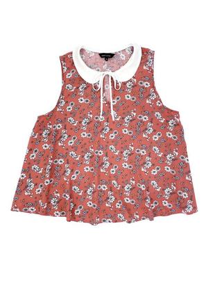 Літній топ блузка new look без рукавів з білим комірцем, xl