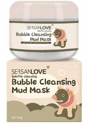 Маска для обличчя sersanlove bubble mask cleansing mud киснева 100 г1 фото