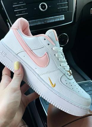 Кросівки nike air force 1 mini swoosh peach1 фото