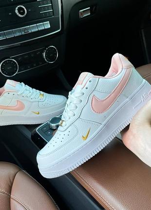 Кросівки nike air force 1 mini swoosh peach3 фото