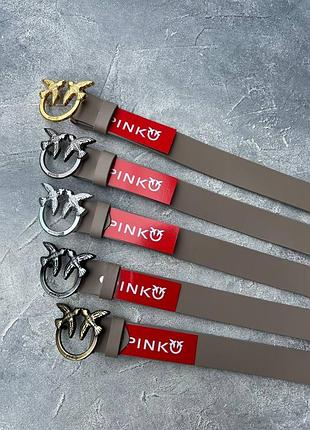 Ремень женский кожаный темно-бежевый в стиле pinko / ремень пояс женский коричневый