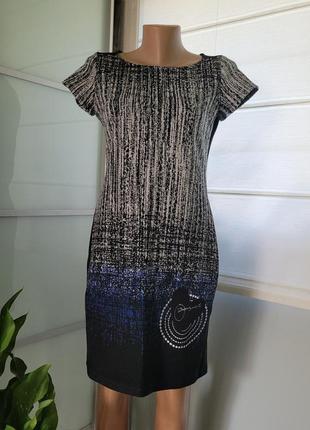 Desigual платье короткое с коротким рукавом / сукня плаття чорне з узором коротке1 фото