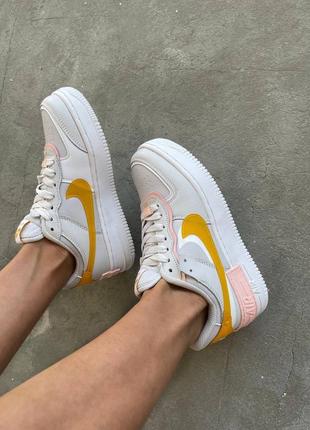 Кроссовки nike air force 1 shadow “light grey / yellow”2 фото