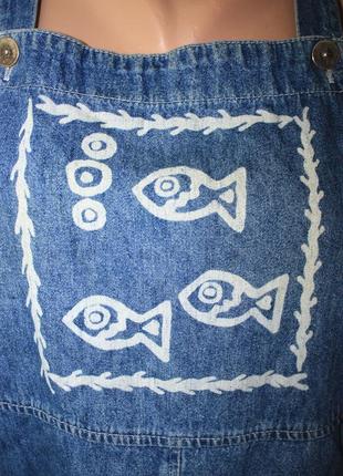 Оригинальная джинсовая майка с рыбками2 фото