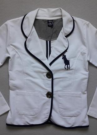 Фирменный хлопковый пиджак с логотипом ralph lauren оригинал1 фото