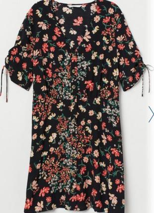 Вискозное цветочное платье на пуговицах h&m вискоза7 фото