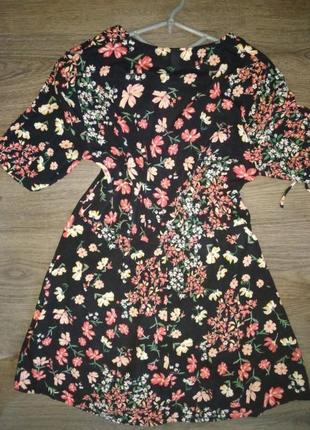 Вискозное цветочное платье на пуговицах h&m вискоза10 фото