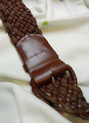 Плетений жіночий ремень (пояс) зі штучної шкіри 110 см.3 фото