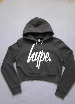 Классное укороченное худи с надписью hype.