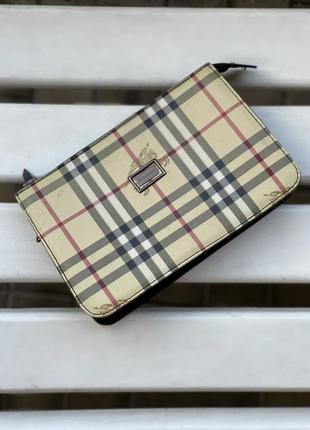 Шкіряна сумка клатч burberry1 фото