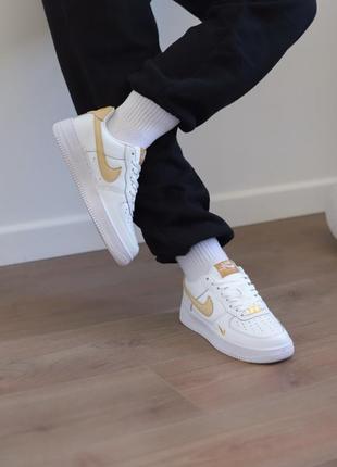 Nike air force 1 low mini swoosh beige жіночі кросівки найк аір форс7 фото