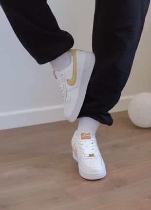 Nike air force 1 low mini swoosh beige жіночі кросівки найк аір форс8 фото