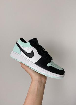 Nike air jordan 1 low mint/black женские кроссовки найк аир джордан