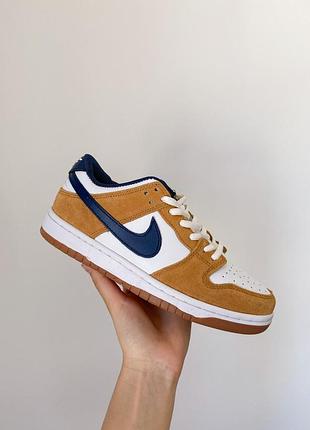 Nike sb dunk low brown/white женские кроссовки найк