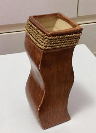 Стильная ваза волна, керамика4 фото