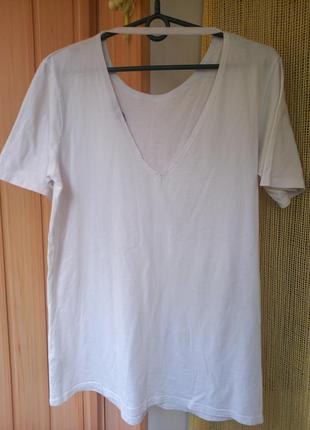 Белая удлиненная футболка коттоновая  с вырезом на спине asos4 фото