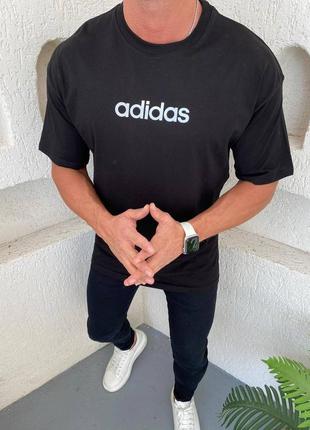 Футболка мужская с принтом adidas черная турция / футболка тишка чоловіча адидас адідас чорна3 фото