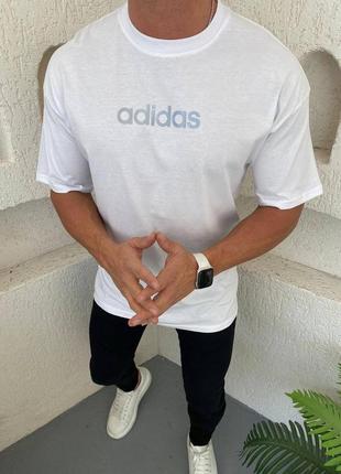 Футболка мужская с принтом adidas белая турция / футболка тишка чоловіча адидас адідас біла3 фото