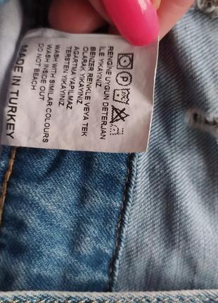 Турецький джинсовий комбінезон шорти з вишивкою розмір 44-463 фото