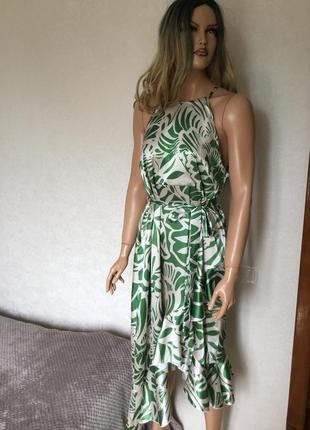 Сукня міді сатинова з воланом для майбутніх мам queen b london розмір 14/166 фото
