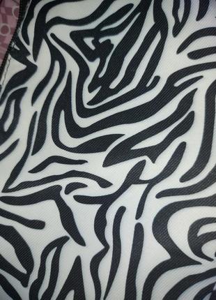 Сумка-багет з принтом зебри4 фото
