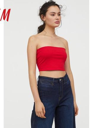 Бавовняний топ бандо h&m.