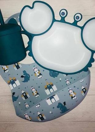 Набір силіконових посуду для малюків5 фото