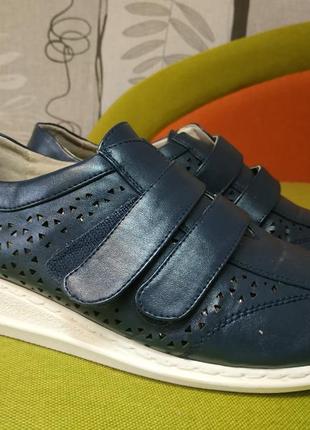 Кожаные летние туфли damart  с перфорацией р. 42, стелька 27,5 см в идеальном состоянии