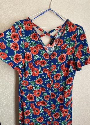 Супер міні сукня з червоними маками квіти