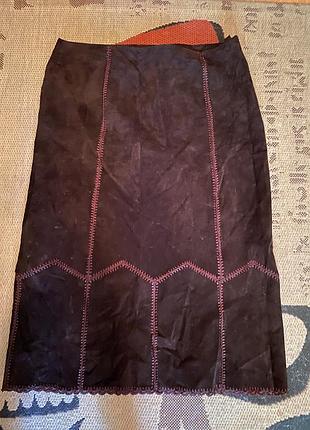 Замшевшая спідниця, великий розмір!