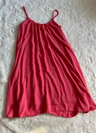 Коротка шифонова сукня рожева малинова