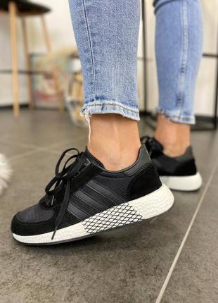 Adidas marathon x black white женские кроссовки адидас