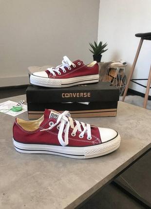 Converse all star low burgundy
 женские кеды конверсы бурдовые3 фото