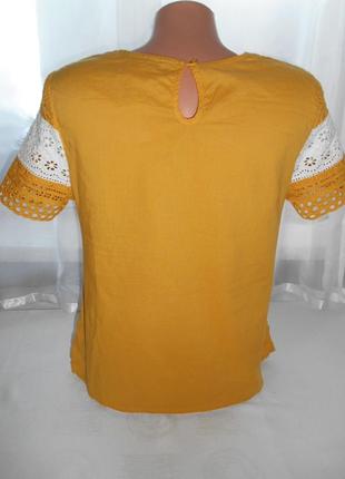 Хлопковая блузка футболка прошва кружево вышивка6 фото