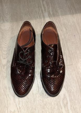 Ботинки с натуральной кожи под крокодила1 фото