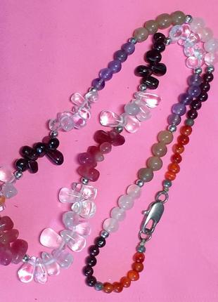 Красивое украшение из натуральных камней 🤍❤🧡💜🤍