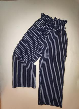 Штани на дівчинку підлітка кюлоти в смужку