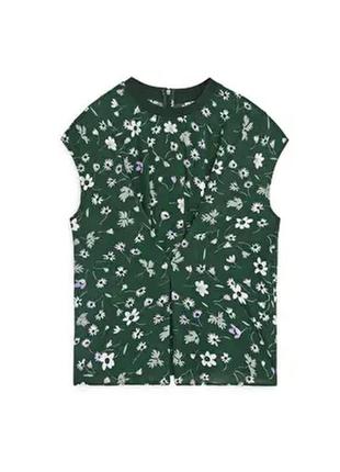 Блуза жіноча arket sleeveless floral top green2 фото