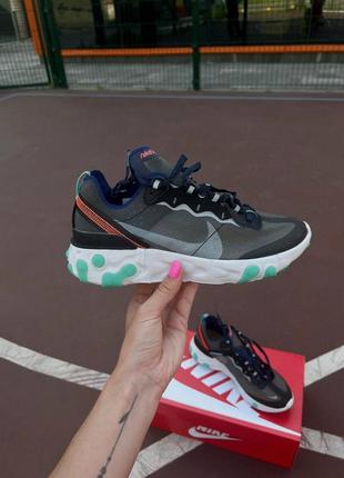 Nike react element 87 neptune bright green mango жіночі кросівки найк1 фото