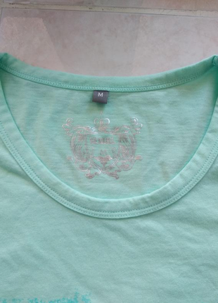 Хлопковая футболка мятного принта с контрастными надписями бренда sequel  uk 10 eur 384 фото