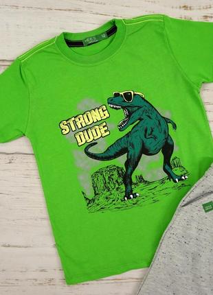 Комплект шорти, футболка з динозавром 104-152 см3 фото