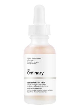 Ніжний кислотний пілінг the ordinary lactic acid 10% + ha - 30ml