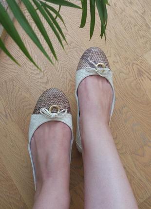 Балетки туфлі fellini рептилія 37.5-38р шкіра