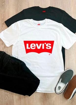 Чоловіча футболка levis левис левіс біла чорна мужская футболка белая чёрная1 фото