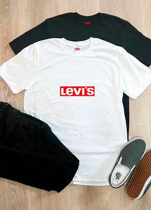 Чоловіча футболка levis левис левіс біла чорна мужская футболка белая чёрная2 фото